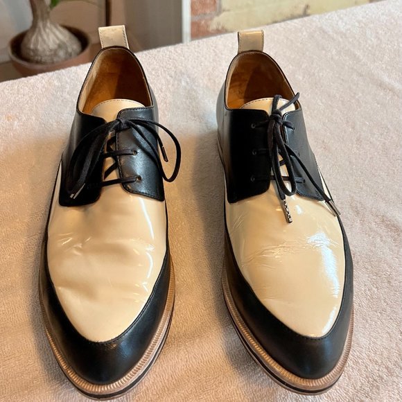 John Fluevog Shoes - Modvog Carla, black/white, size 10.5